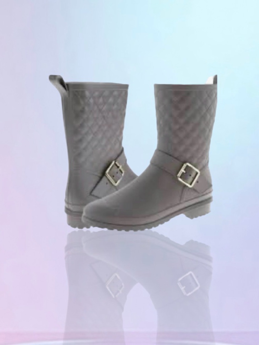 CAPELLI New York gray Quilt Mid-Calf RAIN BOOTS Women’s Wellies shoes size 7